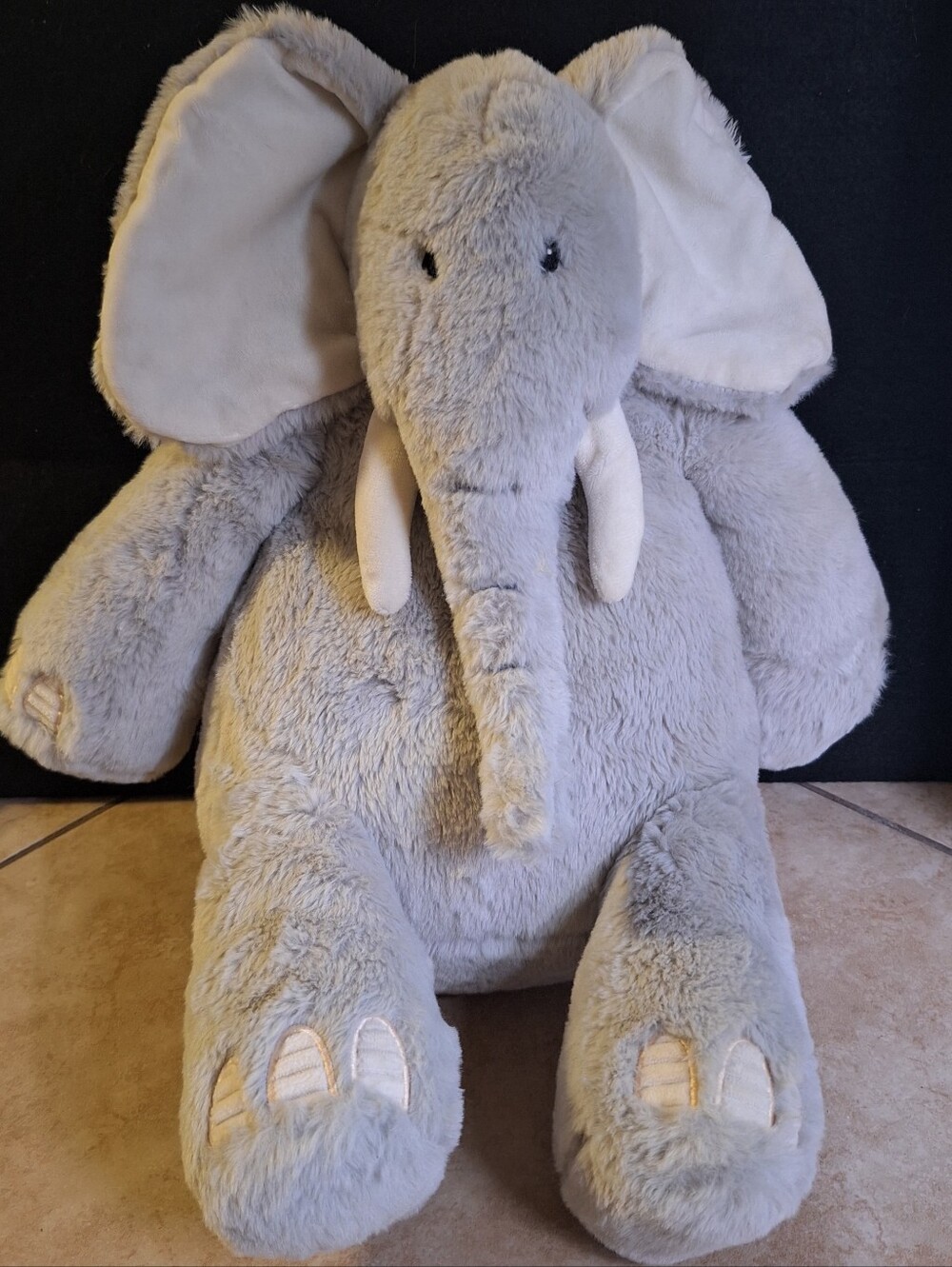 Gigglescape 2025 Plush Gray Pink Elephant Textured Toes Long Trunk Lg Ears 13"